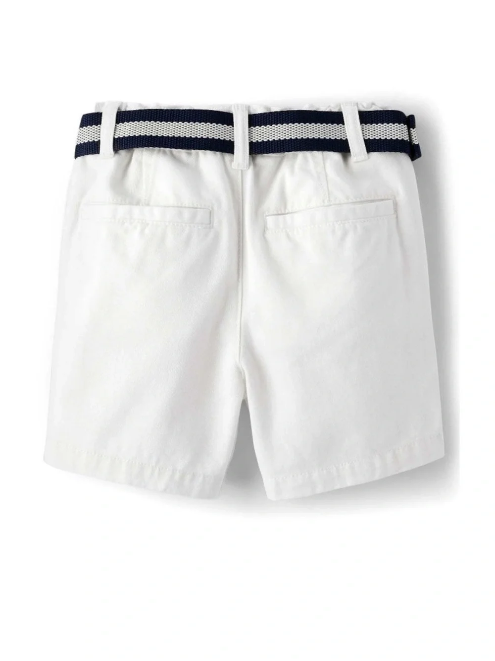 NWT The Children's Place White Chino Shorts with Navy & White Striped Belt